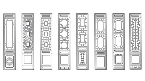 管城回族喜迎门中式花格CAD设计图样式大全
